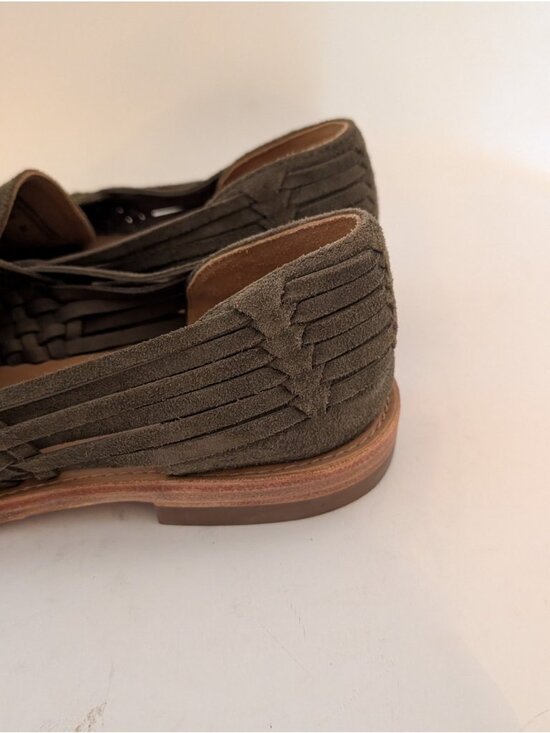 Tecovas Size 9.5 D Mateo Huaraches Sandals Shoes Olive Suede Handmade main image 5